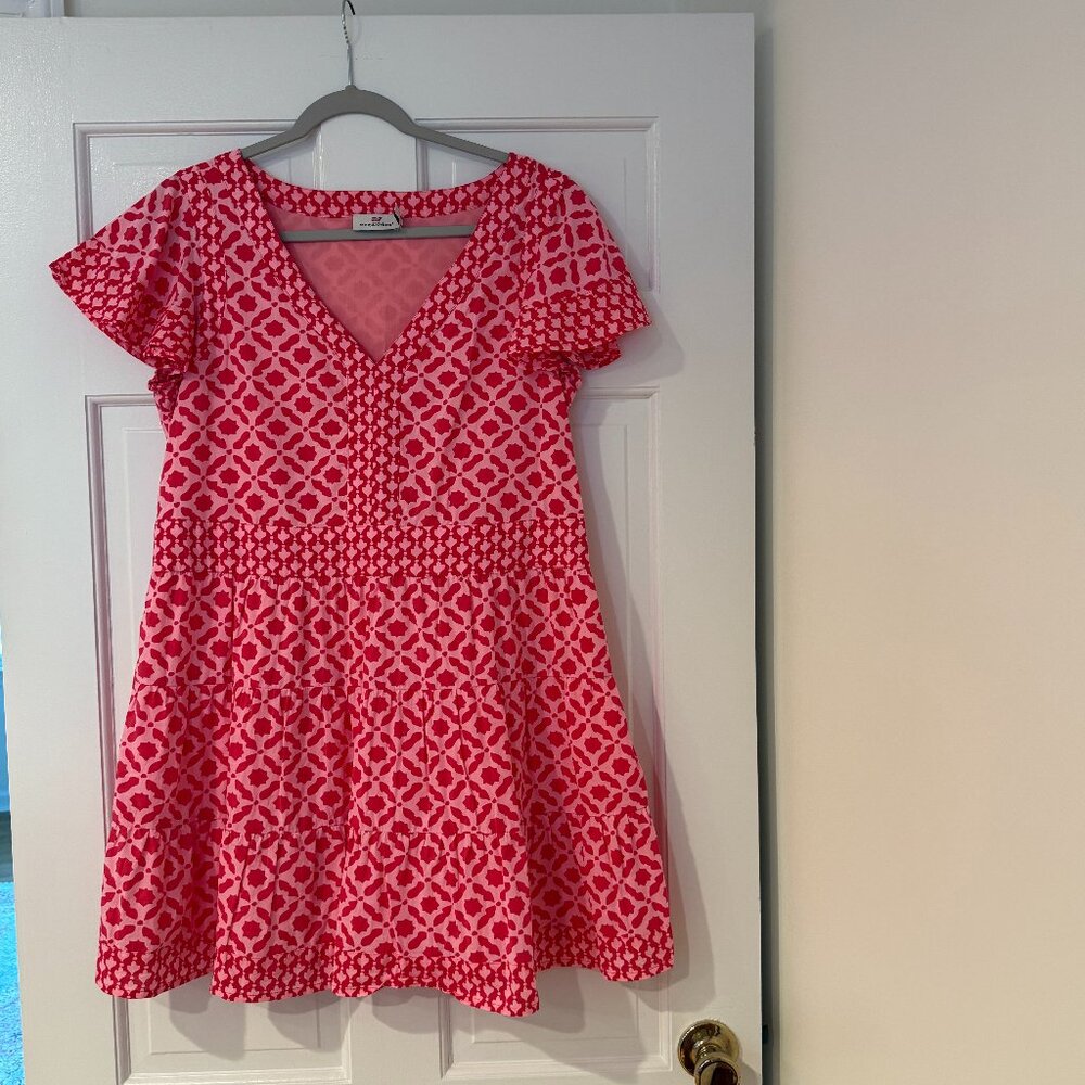 Vineyard Vines Short Sleeve V-Neck Dress -- Medium